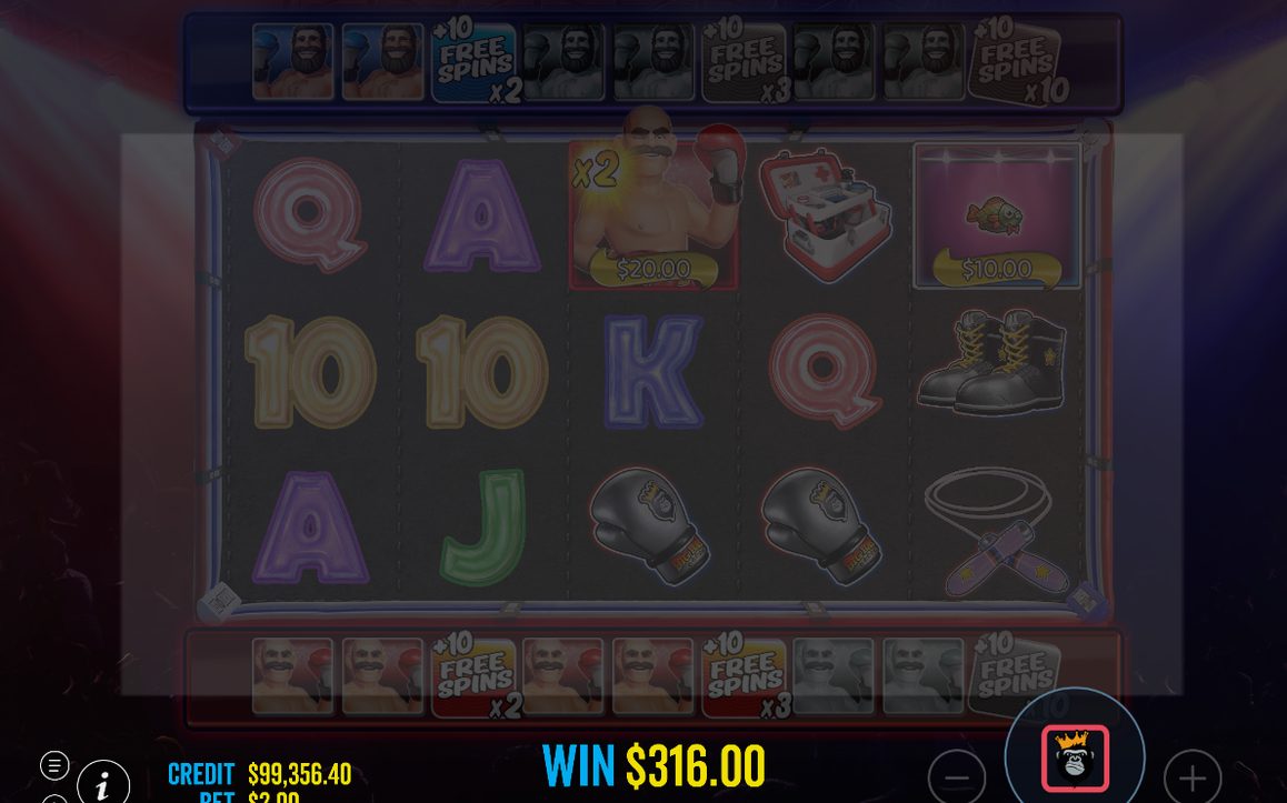 Free Spins round with Blue and Red WILD boxers
